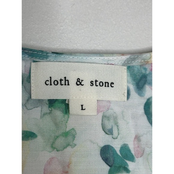 Cloth & Stone Anthropologie Womens Cutout Floral Button Front Mini Dress Size L - Picture 6 of 10